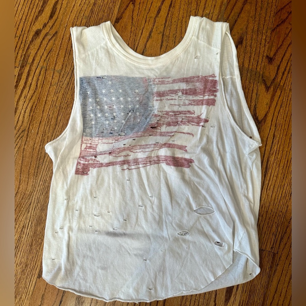 Free People American Flag Burnout Tank